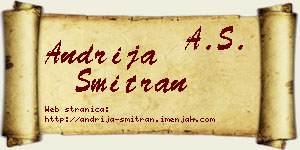 Andrija Šmitran vizit kartica